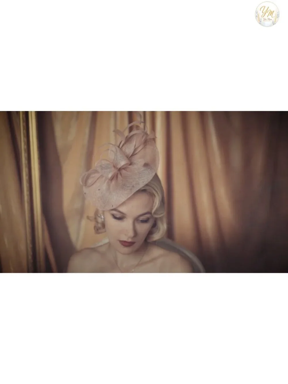 Women's Derby Fascinator Hat with Bow & Feathers, Wedding Tea Party Headpiece